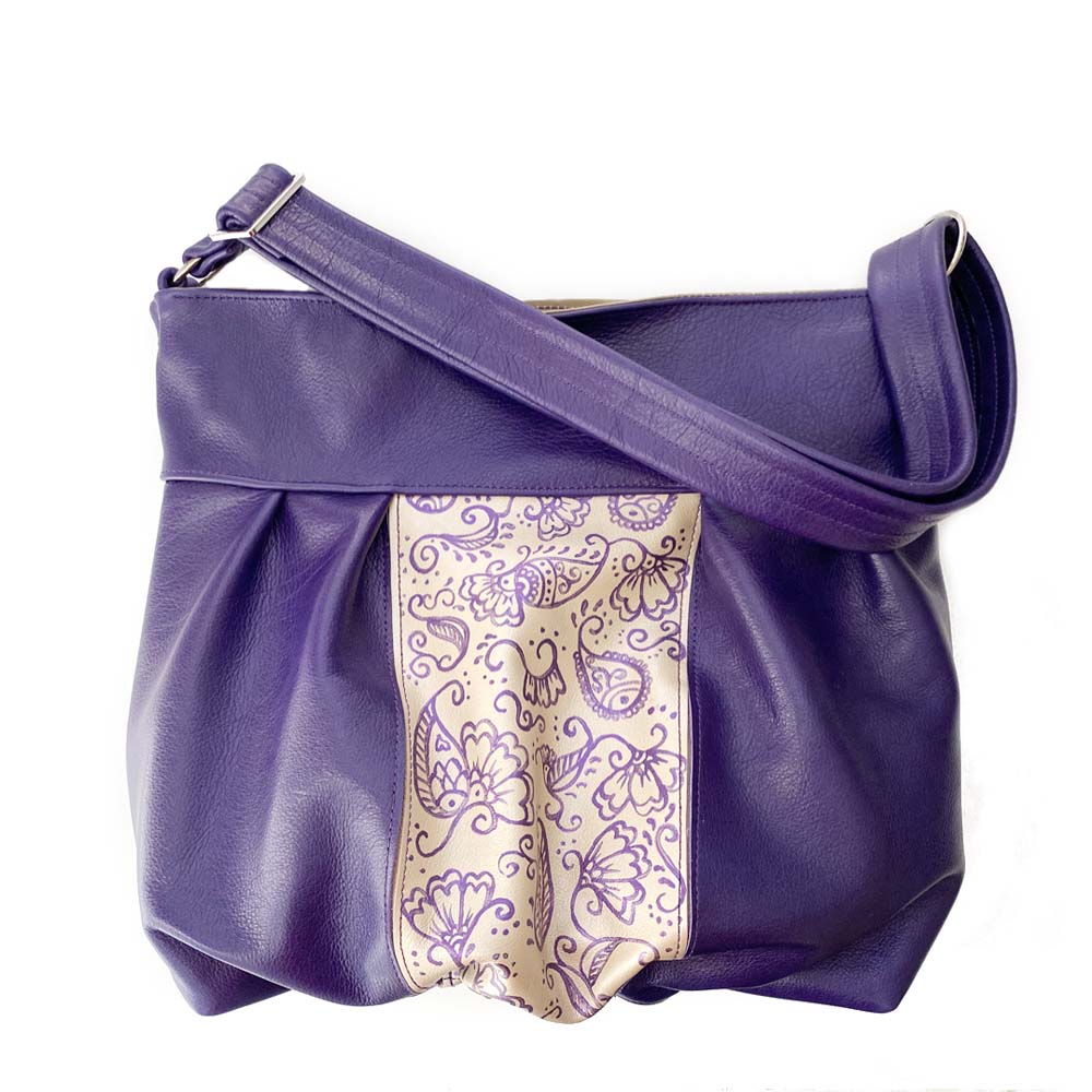 Ruche in Violet, Handpainted Floral