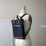 Load image into Gallery viewer, Backpack Mini in Black Canvas, Dark Roast
