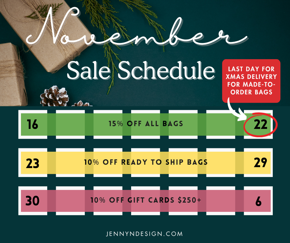 November 2025 Sale Schedule