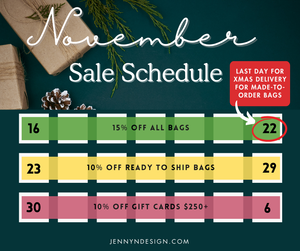 November 2025 Sale Schedule