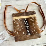 Load image into Gallery viewer, Backpack Mini in Axis Hide, Bourbon, Toasted Oat, Antique Brown
