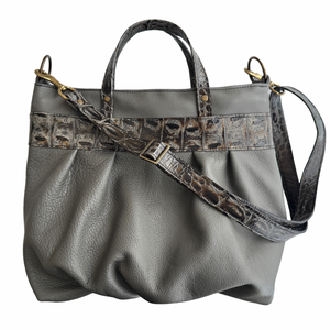 Ruche Mini in Steel, Rusted Iron Crocodile Embossed, RTS