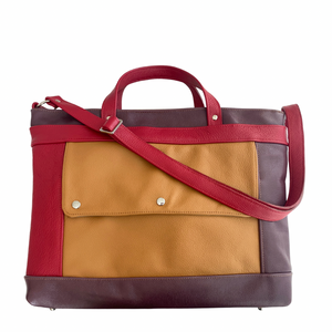Archive Tote in Color Block Chili Pepper, Mulberry, Camel, RTS
