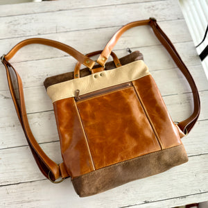 Backpack Mini in Axis Hide, Bourbon, Toasted Oat, Antique Brown