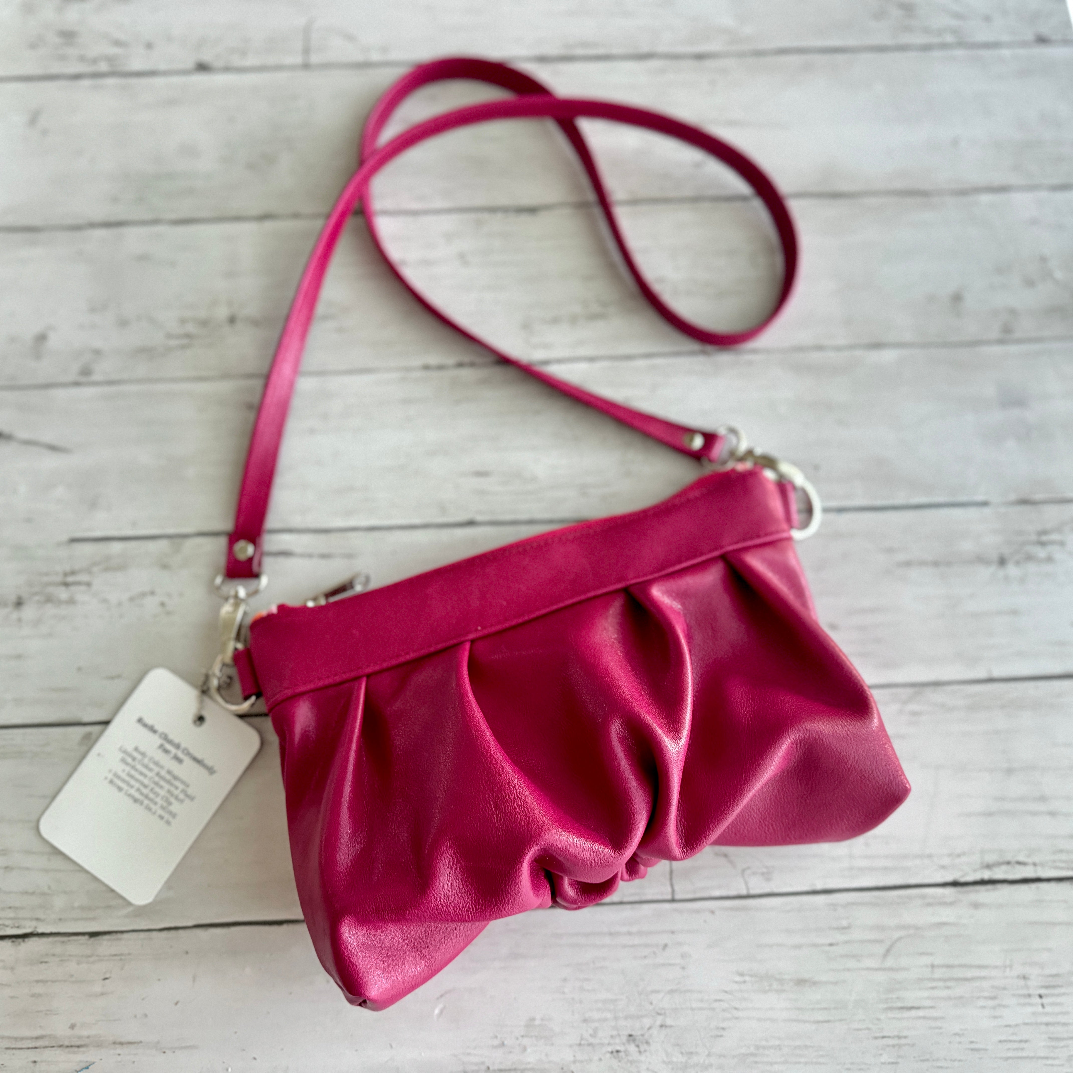 Ruche Clutch in Magenta