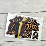 Load image into Gallery viewer, Cowhide Mug Rug in Leopard Hair On, Chestnut, Onyx, Lemon
