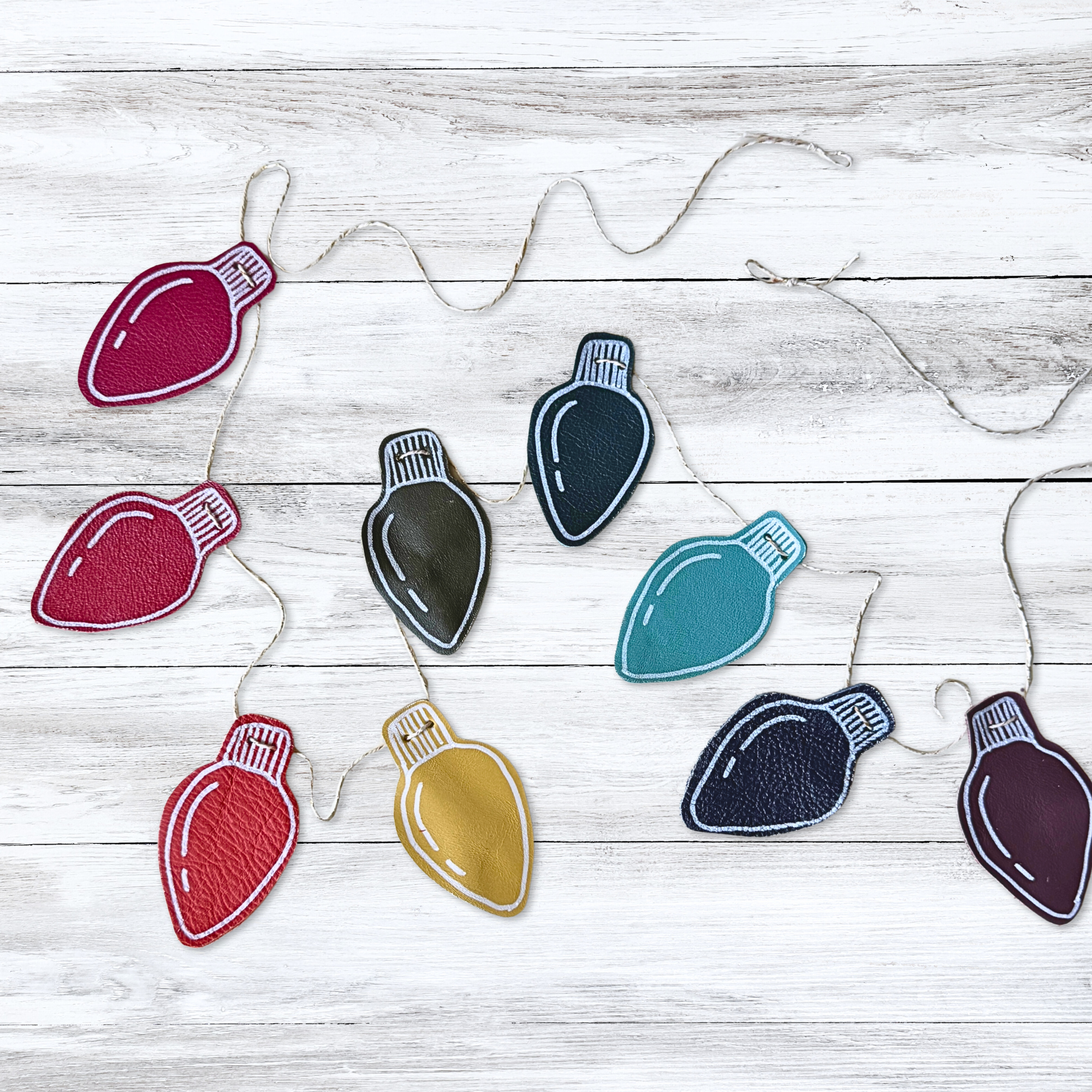 Hand Painted Garland - Rainbow Bulbs