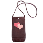 Load image into Gallery viewer, Phone Pouch in Hearts, Dark Roast, Mulberry (RTS)
