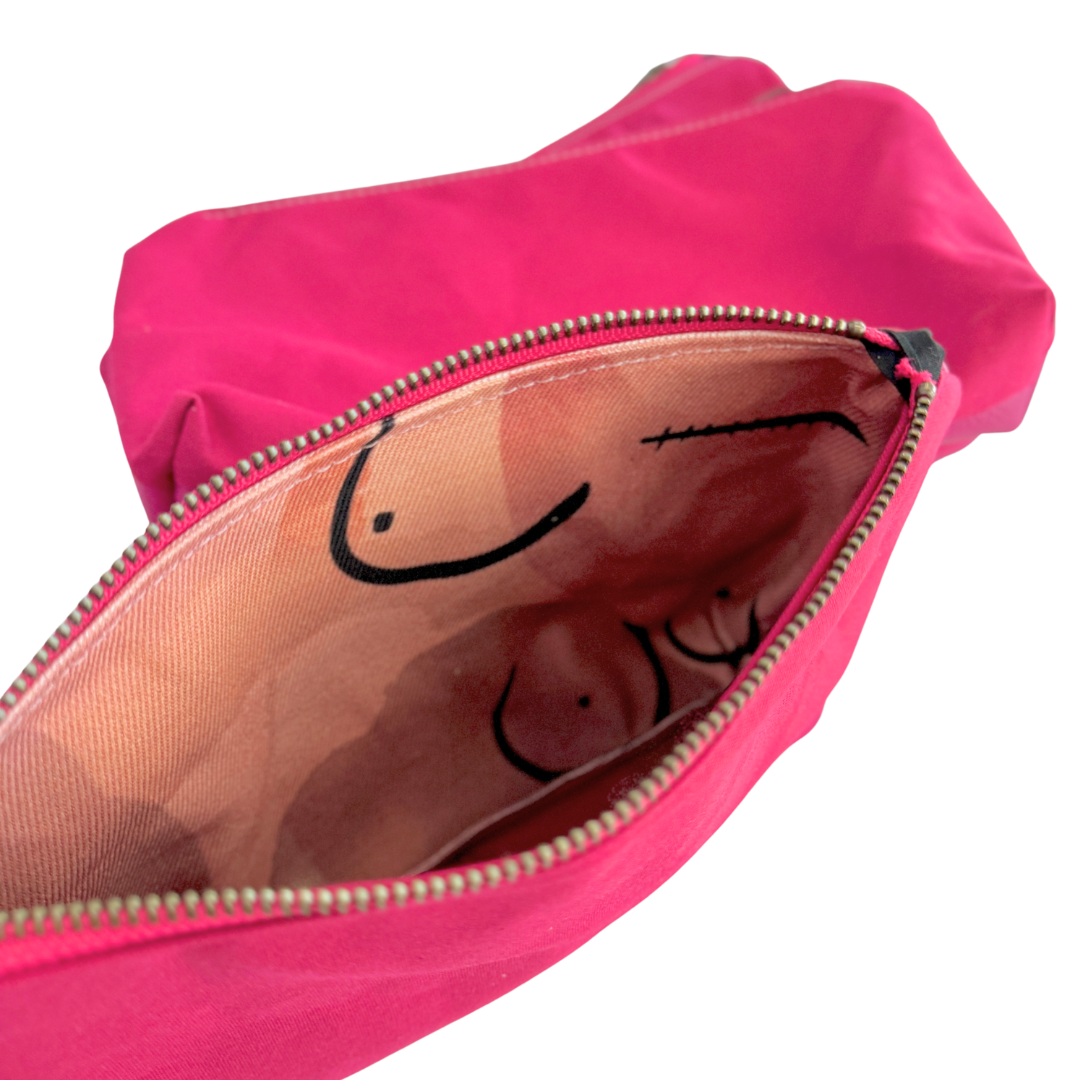 Zipper Pouch in Bright Magenta for Breast Cancer Awareness