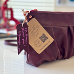 Load image into Gallery viewer, Ruche Clutch in Dark Cherry, Rose Gold Hardware
