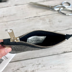 Load image into Gallery viewer, Zipper Pouch in Black Crocodile Emboss
