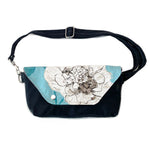 Load image into Gallery viewer, Traveler Fanny Pack in Blue Begonia and Black
