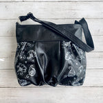 Load image into Gallery viewer, Ruche Mini in Glossy Black, Handpainted Floral, RTS
