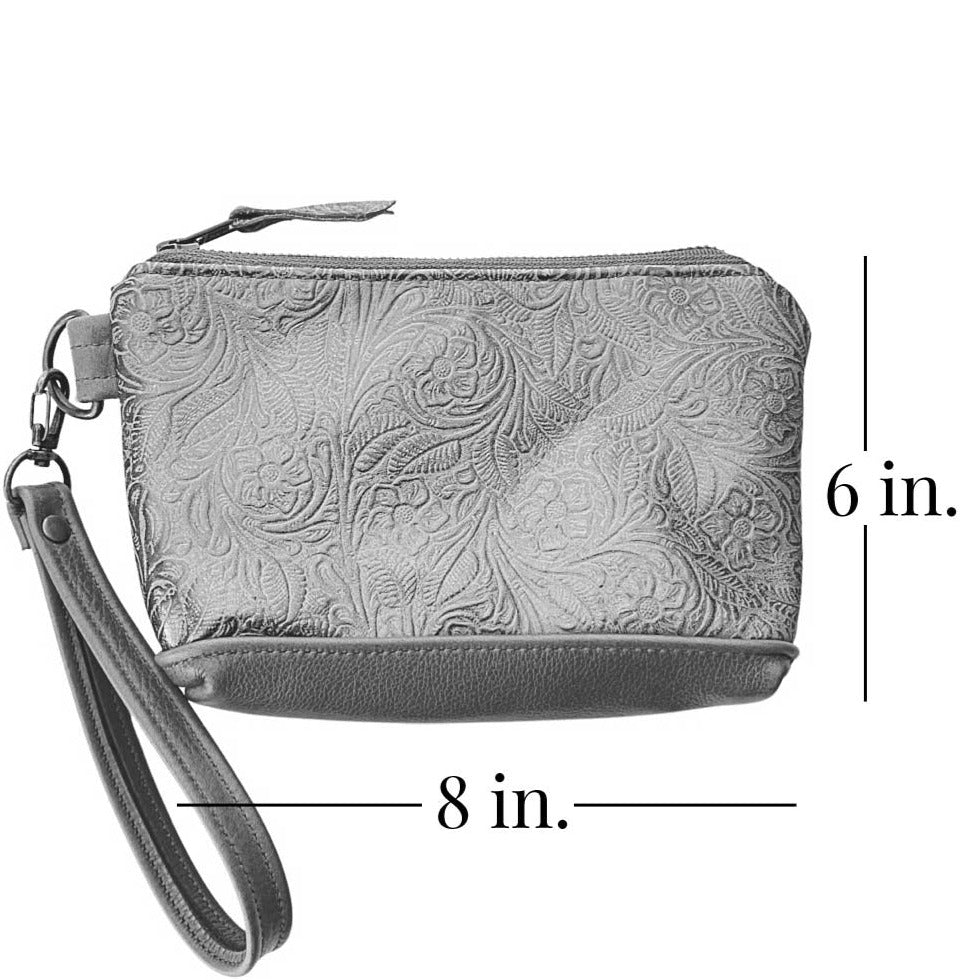 Leather clutch bag, lined and personalised with wristlet strap. Great –  Notch Leather Goods