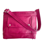 Load image into Gallery viewer, Archive Micro Crossbody bag in Magenta leather and nickel hardware
