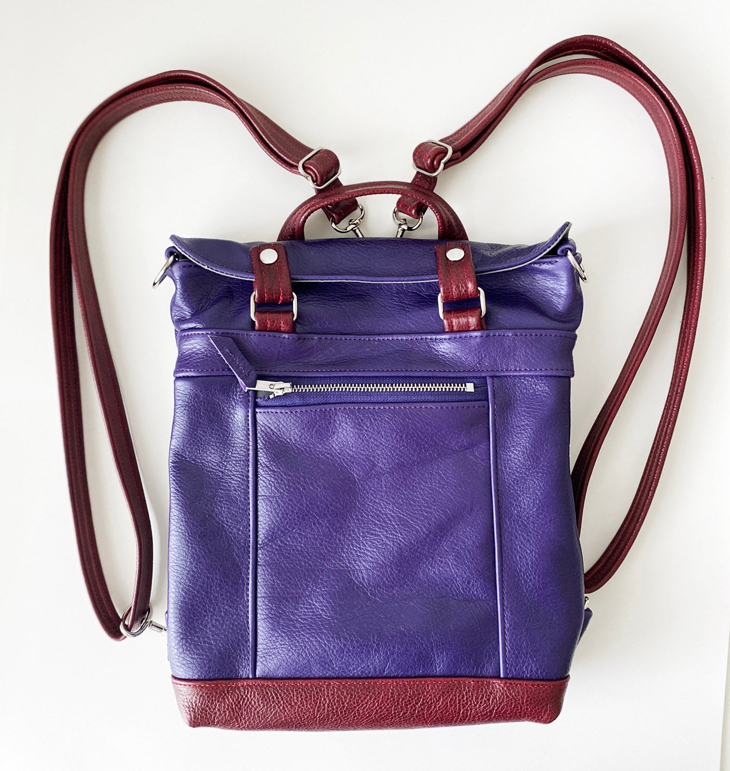 Backpack Mini in Violet, Crimson