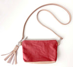 Load image into Gallery viewer, Crossbody Clutch in Faded Rose Canvas, Rose Cloud
