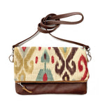 Load image into Gallery viewer, Foldover Clutch in IKAT/Chestnut
