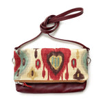 Load image into Gallery viewer, Foldover Clutch in IKAT/Crimson
