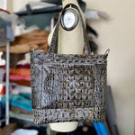 Load image into Gallery viewer, Shopper Tote in Rusted Iron Crocodile Embossed Leather
