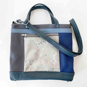 Packet Plus in Patchwork in Acidwash Silver, Blues