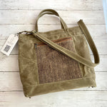 Load image into Gallery viewer, Packet Plus in Sepia Waxed Canvas, Coffee Bean Tweed

