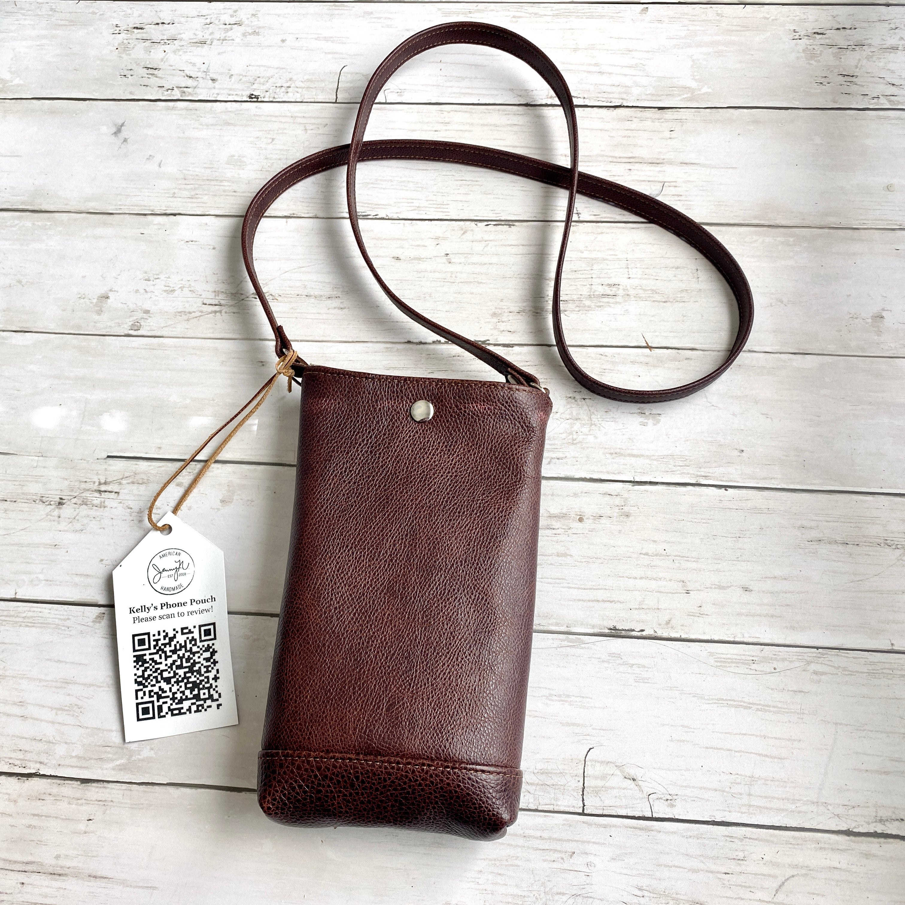 Phone Pouch Crossbody in Dark Roast