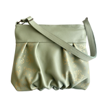 Load image into Gallery viewer, Ruche Mini in Lichen Green, Gold Handpainted Floral, RTS
