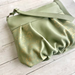Load image into Gallery viewer, Ruche Mini in Lichen Green, Gold Handpainted Floral, RTS
