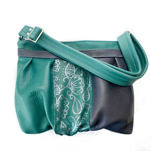 Ruche Mini in Turquoise, Shadow, Handpainted Floral