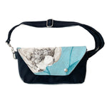 Load image into Gallery viewer, Traveler Fanny Pack in Blue Begonia and Black
