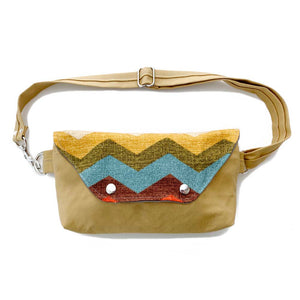 Traveler Fanny Pack in Rainbow Chevron and Harvest Gold