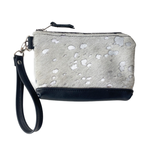 Load image into Gallery viewer, Wristlet in Acid Wash Silver Hair-On and Onyx, RTS
