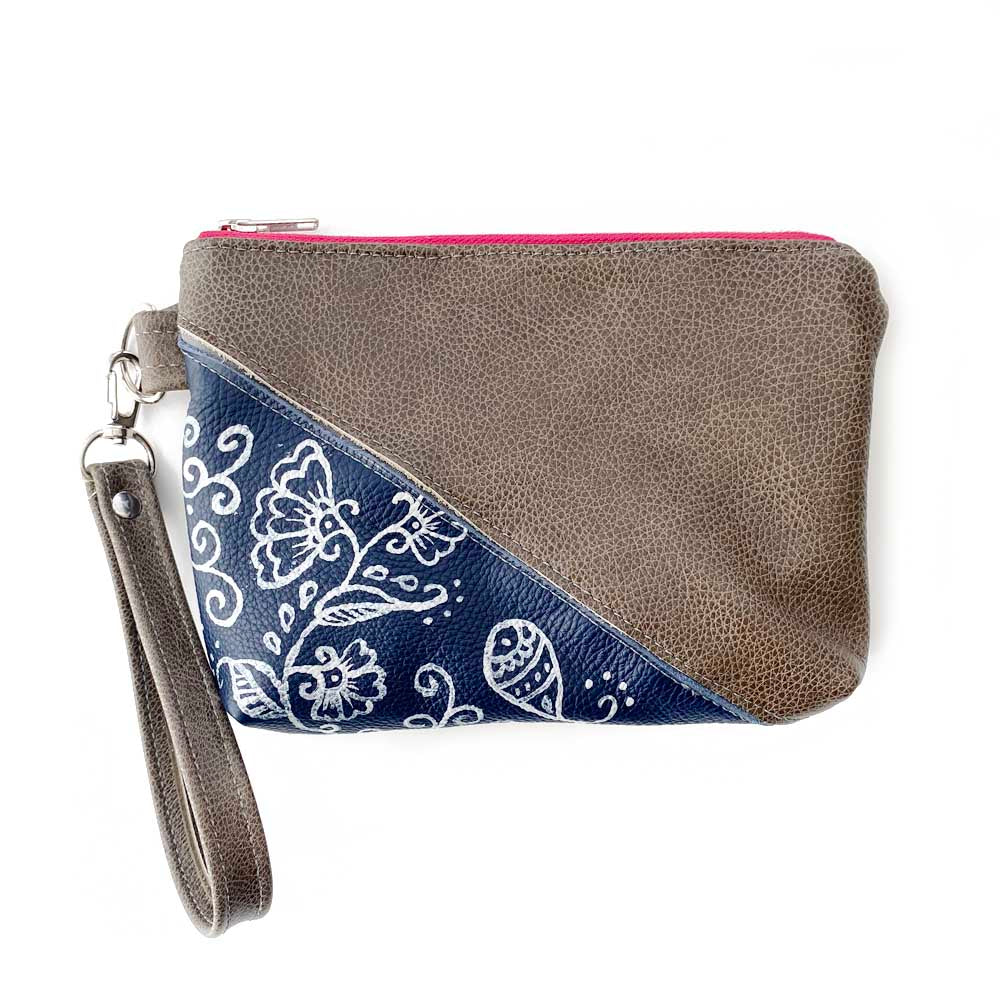 Wristlet in Hand Painted Floral #17