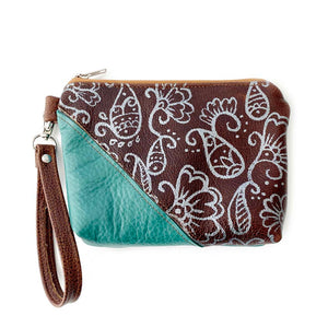 Wristlet in Hand Painted Floral #19