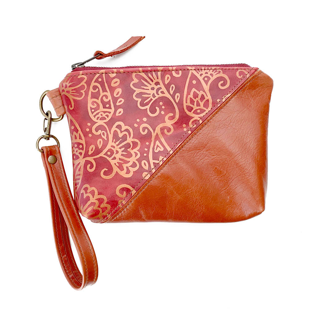 Wristlet in Hand Painted Floral #21