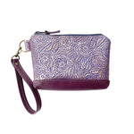 Load image into Gallery viewer, Swatch - Rose Gold Floral Embossed Purple
