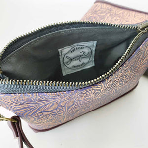 Wristlet in Rose Gold and Purple Floral