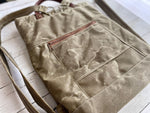 Load image into Gallery viewer, Backpack in Sepia Waxed Canvas, Coffee Bean Tweed, Chestnut
