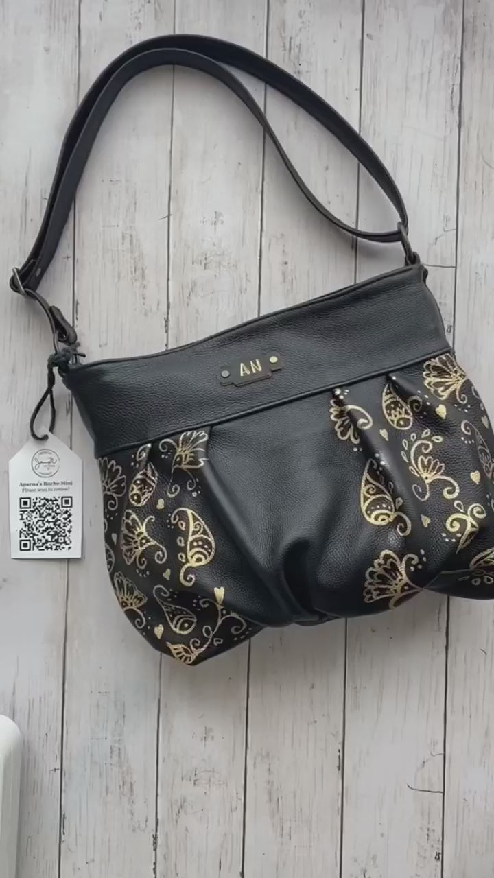 Ruche Mini in Onyx, Handpainted Floral  (+video)