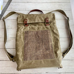 Load image into Gallery viewer, Backpack in Sepia Waxed Canvas, Coffee Bean Tweed, Chestnut
