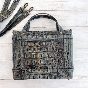 Archive Micro in Rusted Iron Crocodile Embossed Leather, RTS