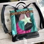 Load image into Gallery viewer, Briefcase in Turquoise, Onyx, Patchwork, Backpack Upgrade
