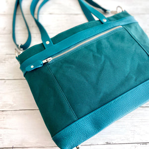 Archive Mini in Pine Canvas, Teal Leather, RTS