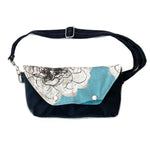 Load image into Gallery viewer, Traveler Fanny Pack in Blue Begonia and Black
